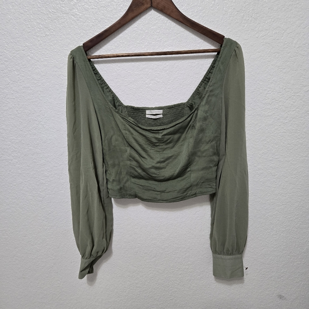 Urban Outfitters cottage core peasant top green